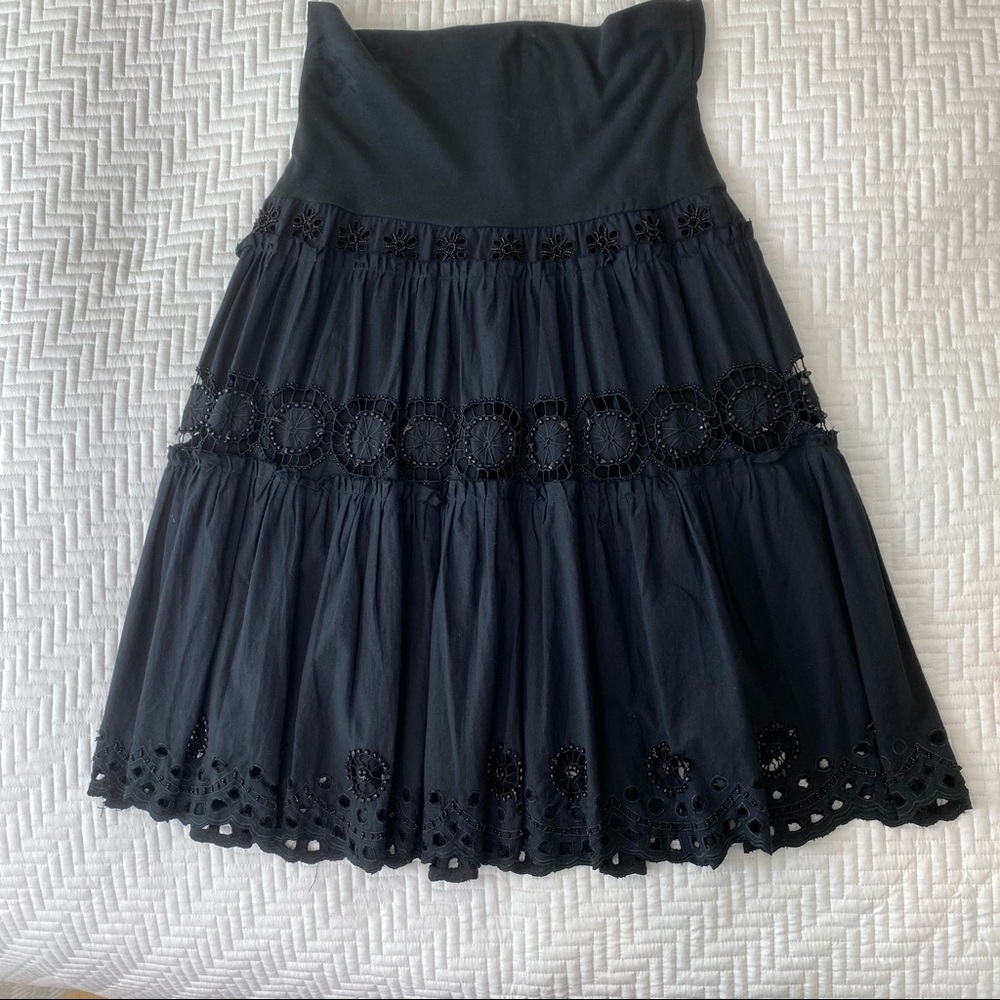 Anthropology Basil & Maude Beautiful Black Beaded Skirt